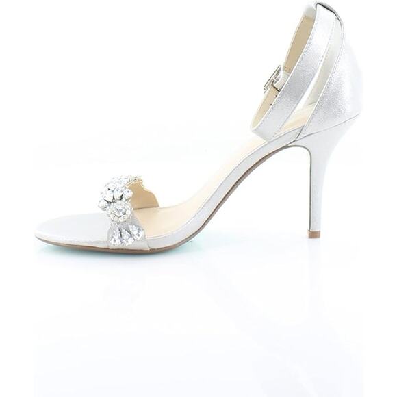 NWT Betsey Women's SB-Erin Heeled Sandal, Silver-Size 10 - Picture 5 of 7
